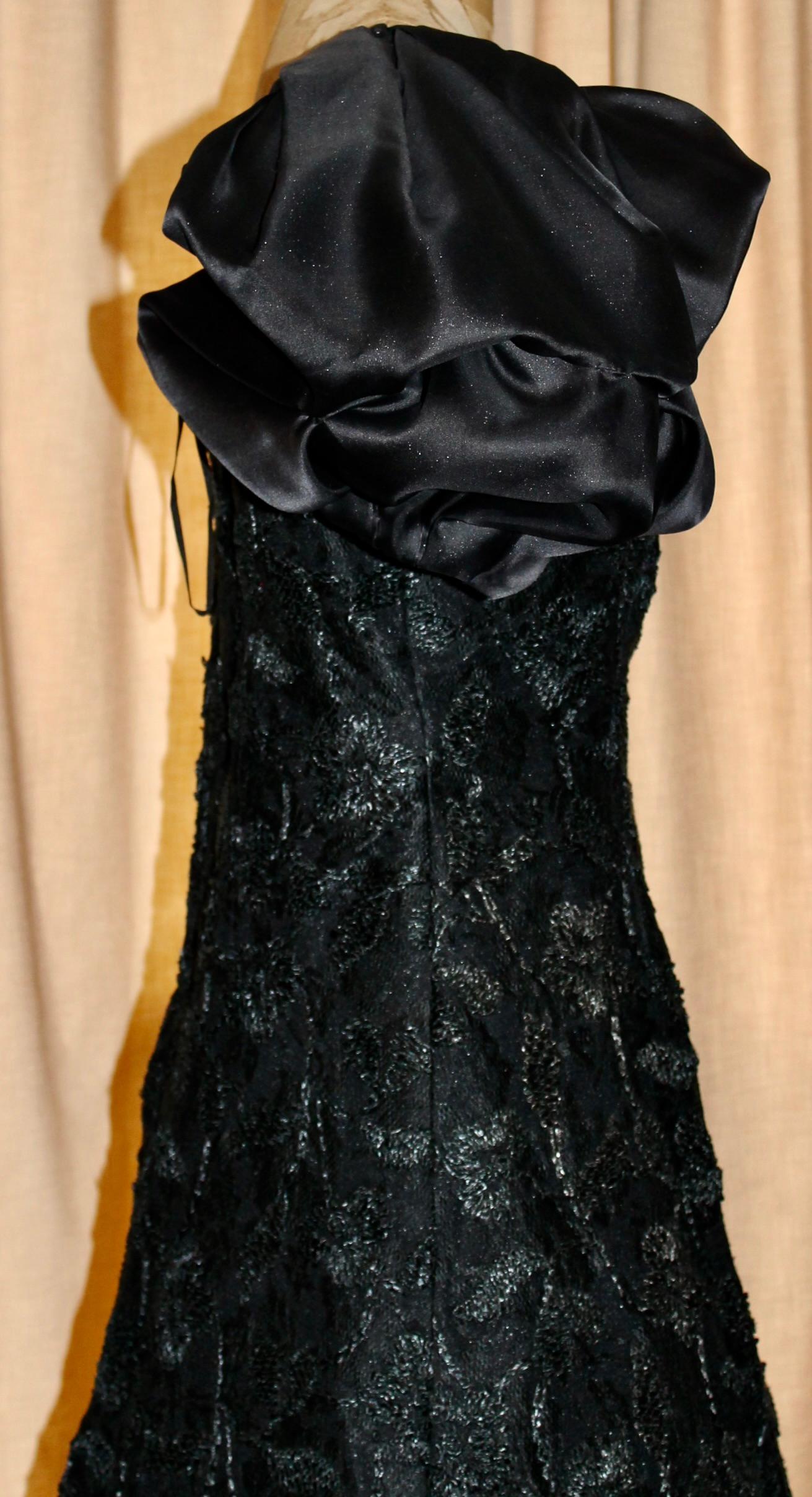Arnold Scaasi Boutique Black 1980's Evening Gown en vente 6