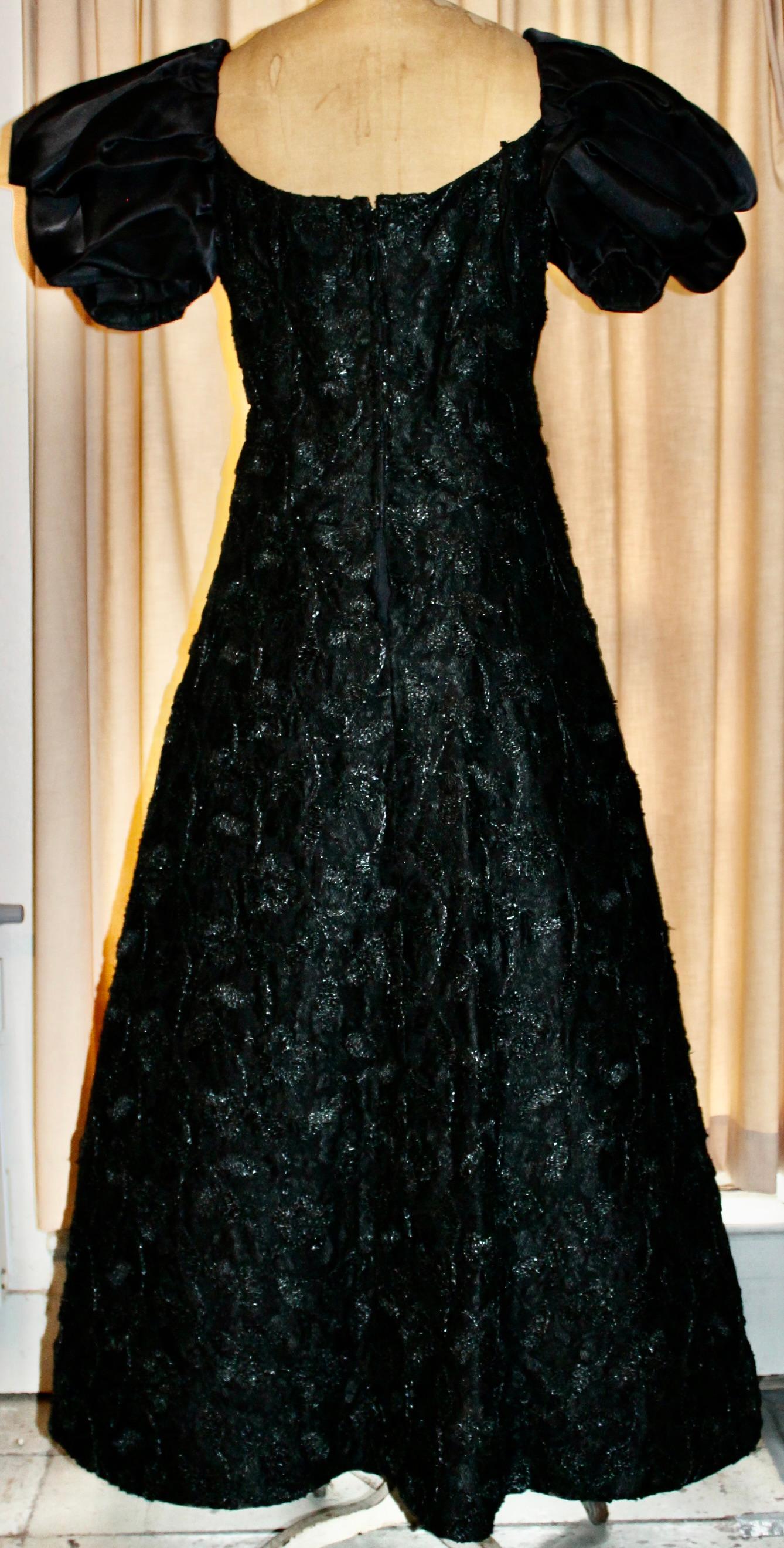 Arnold Scaasi Boutique Black 1980's Evening Gown Bon état - En vente à Sharon, CT