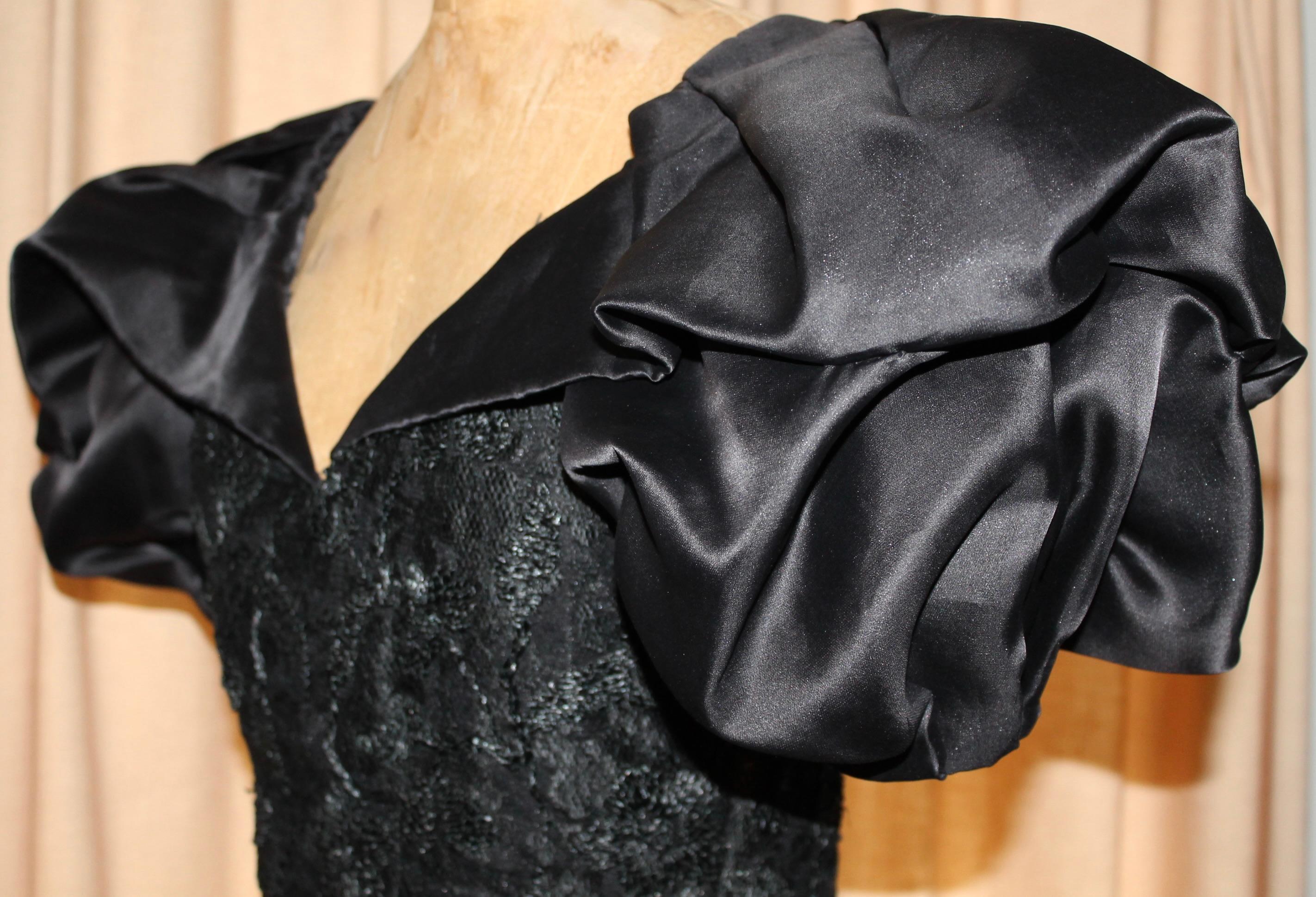 Arnold Scaasi Boutique Black 1980's Evening Gown en vente 1