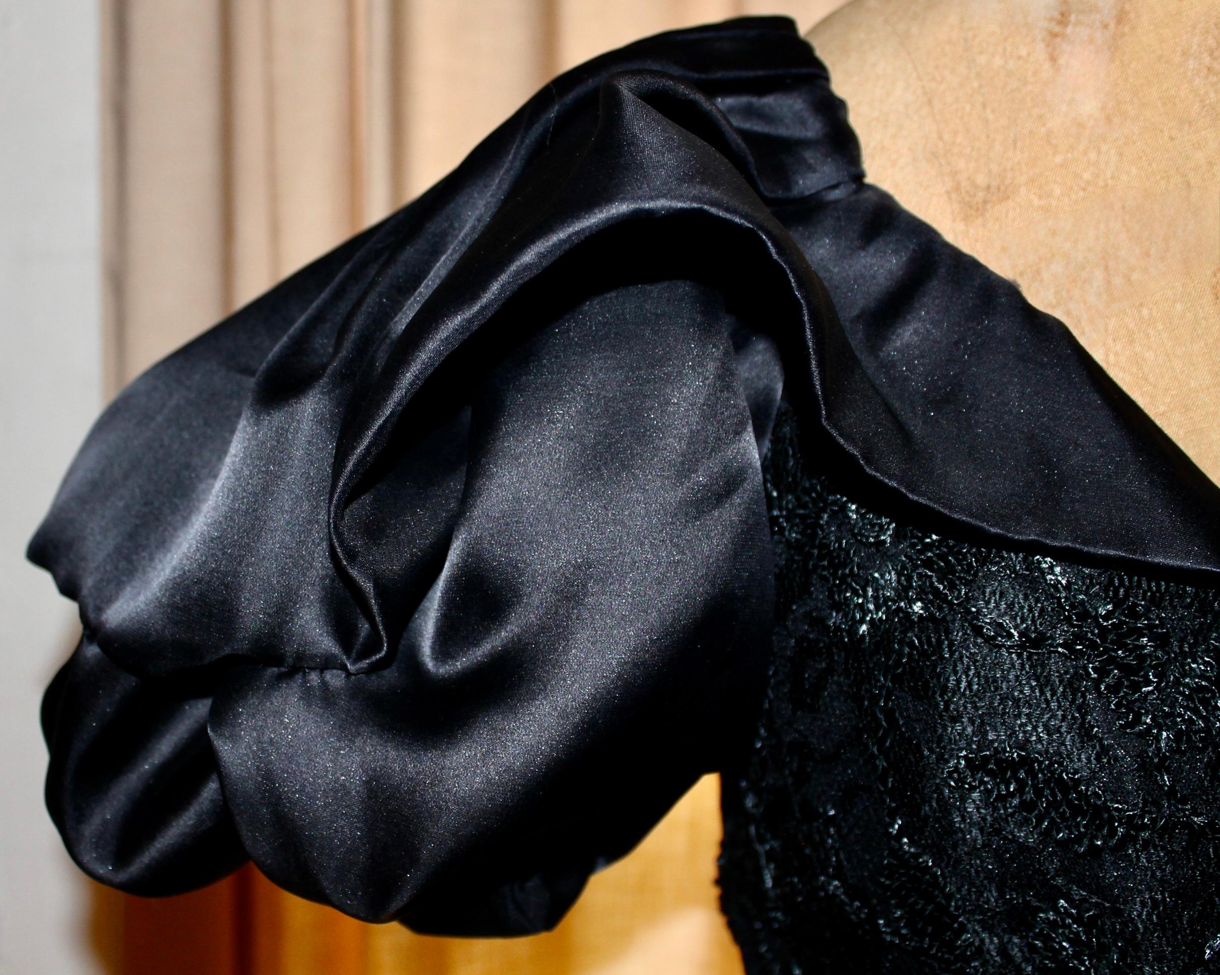 Arnold Scaasi Boutique Black 1980's Evening Gown en vente 4