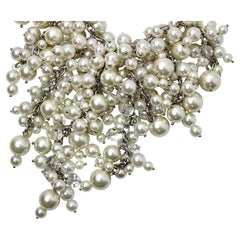 Collier vintage à plastron Arnold Scaasi, orné de perles et de perles de culture