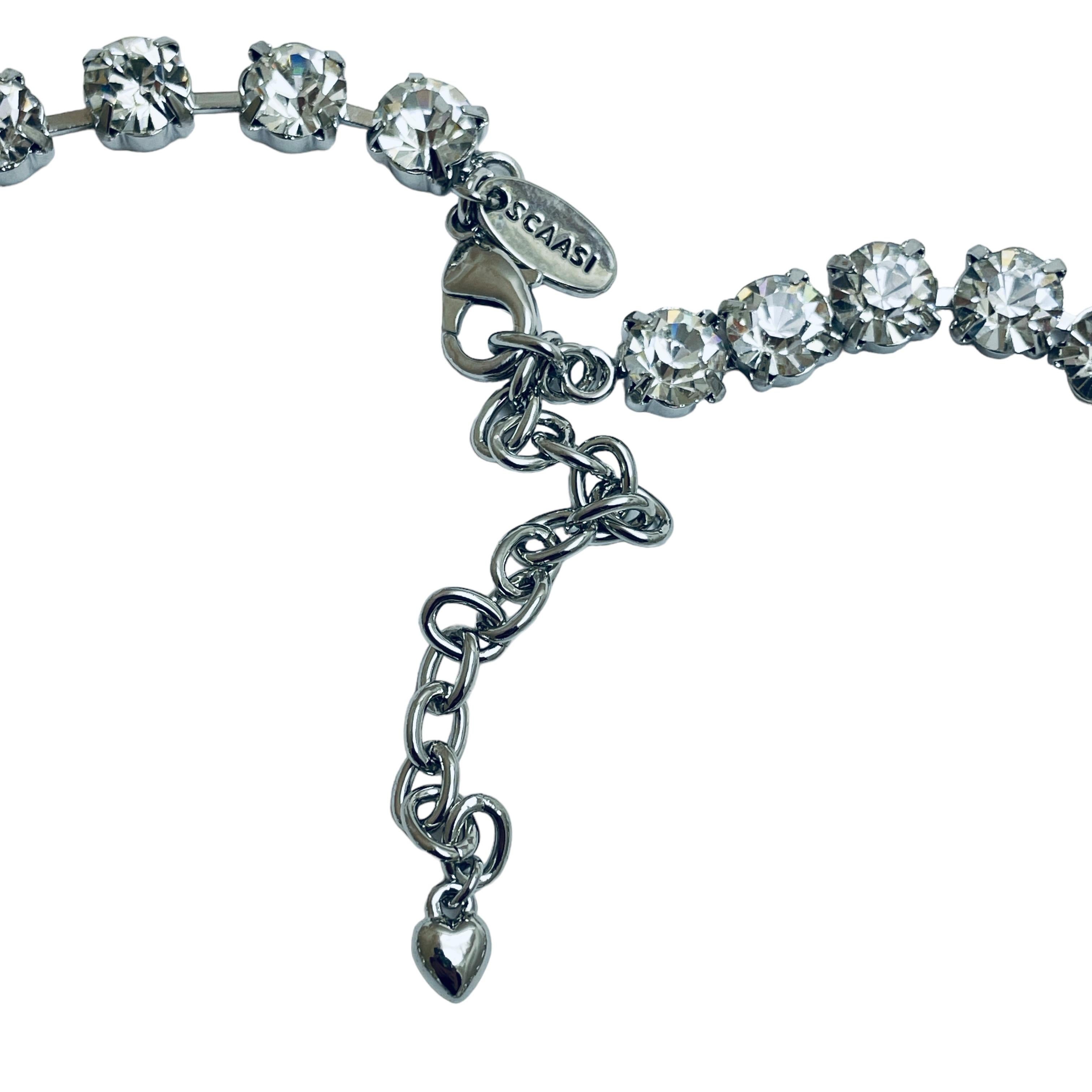 Arnold Scaasi, collana firmata in argento con perle e cristalli, firmata da designer In condizioni buone in vendita a Palos Hills, IL