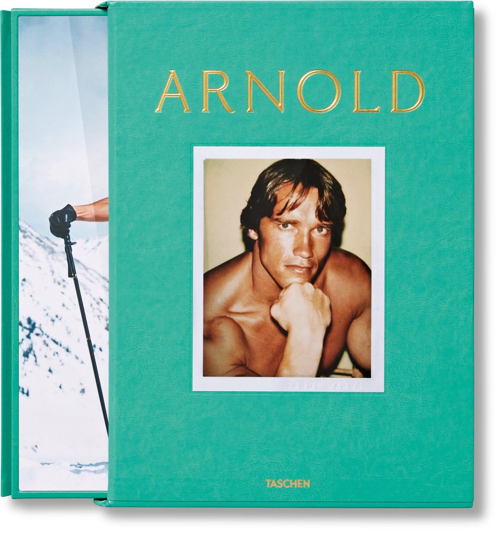 Embossed Arnold Schwarzenegger, Signed Limited Edition Book with Capitello Bookstand For Sale