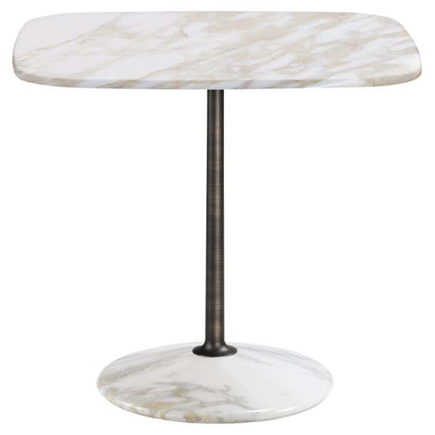 Sharp Short Table Arnold Short Table, Calacatta Gold Top, Burnished Brass Structure, Made ...