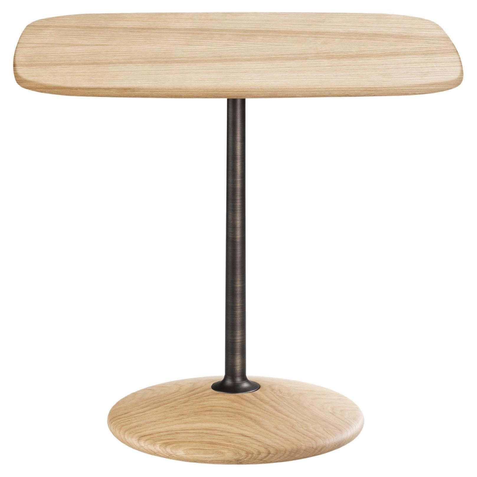 Arnold Short Table, Holzplatte, Struktur aus brüniertem Messing, Made in Italy