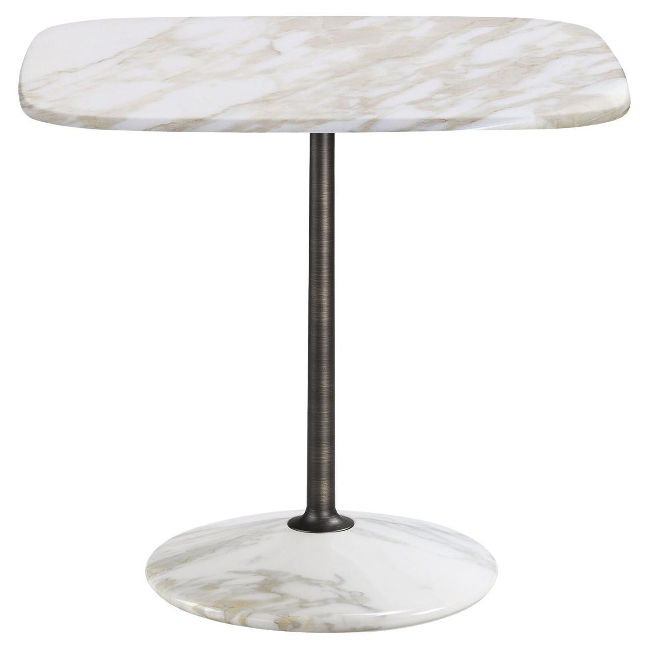 Arnold Short White Marble Table For Sale