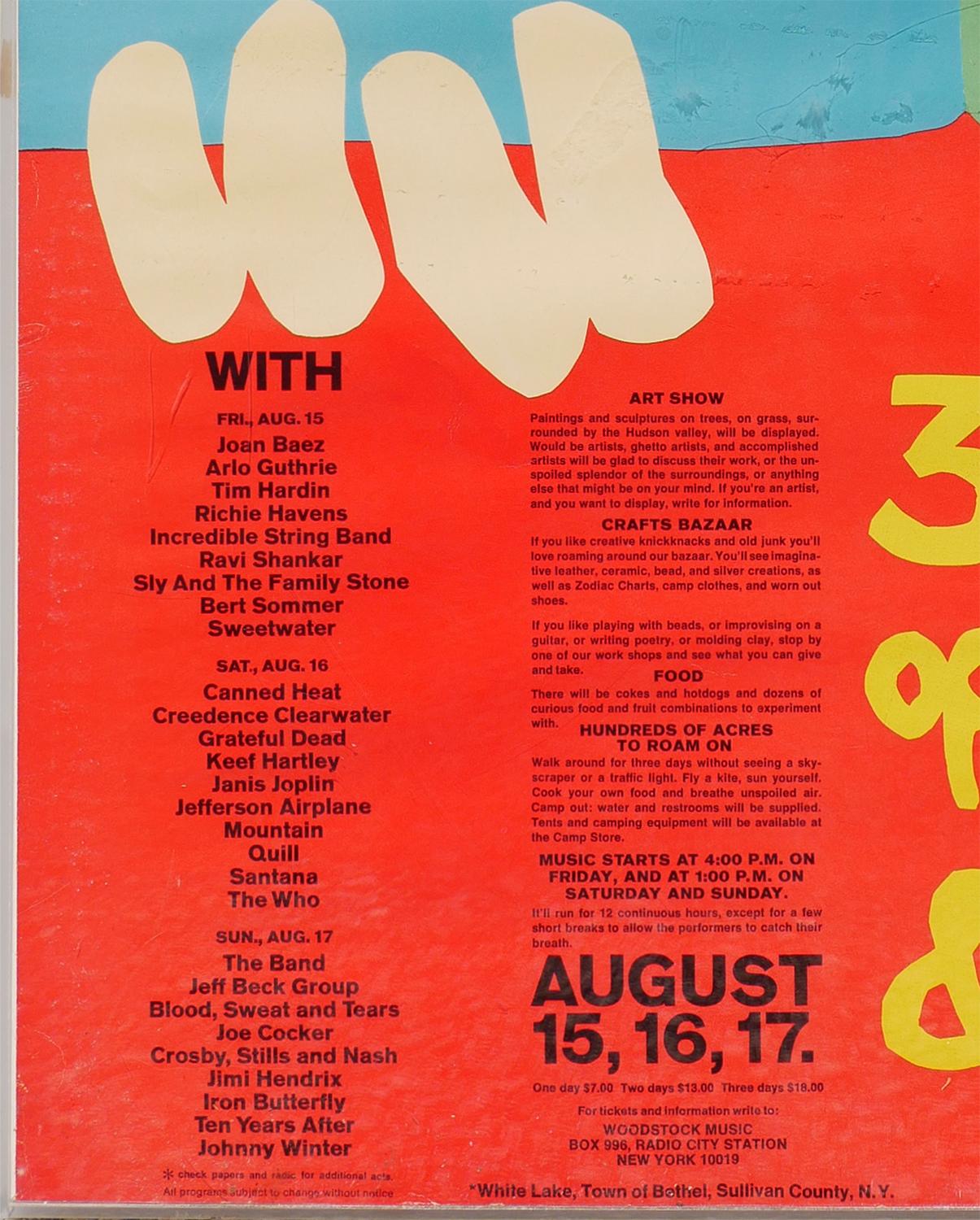 the woodstock poster featured a guitar and what animal