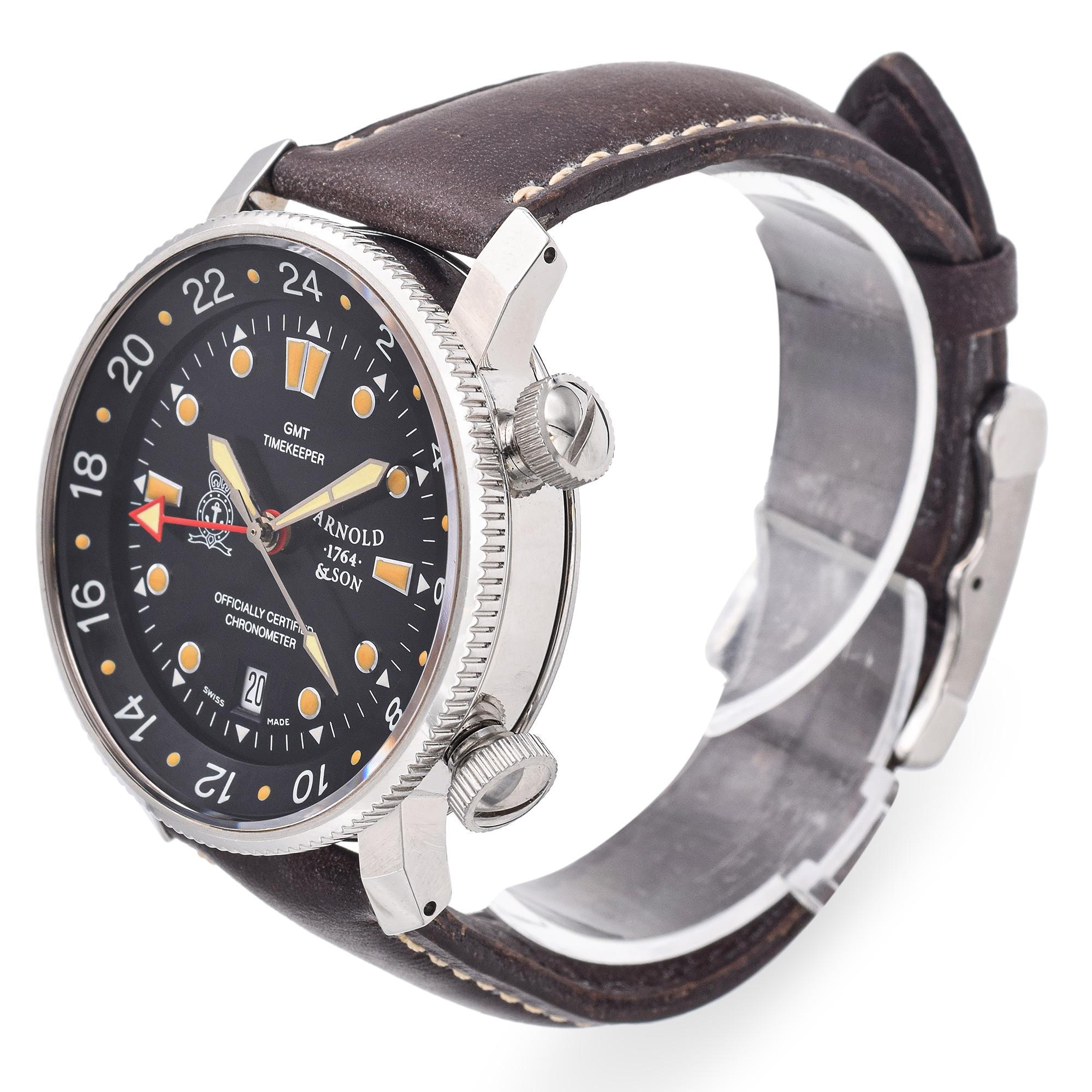 Arnold & Son GMT Timekeeper Automatic Men's Watch Ref. 1SGM-787 For Sale 2
