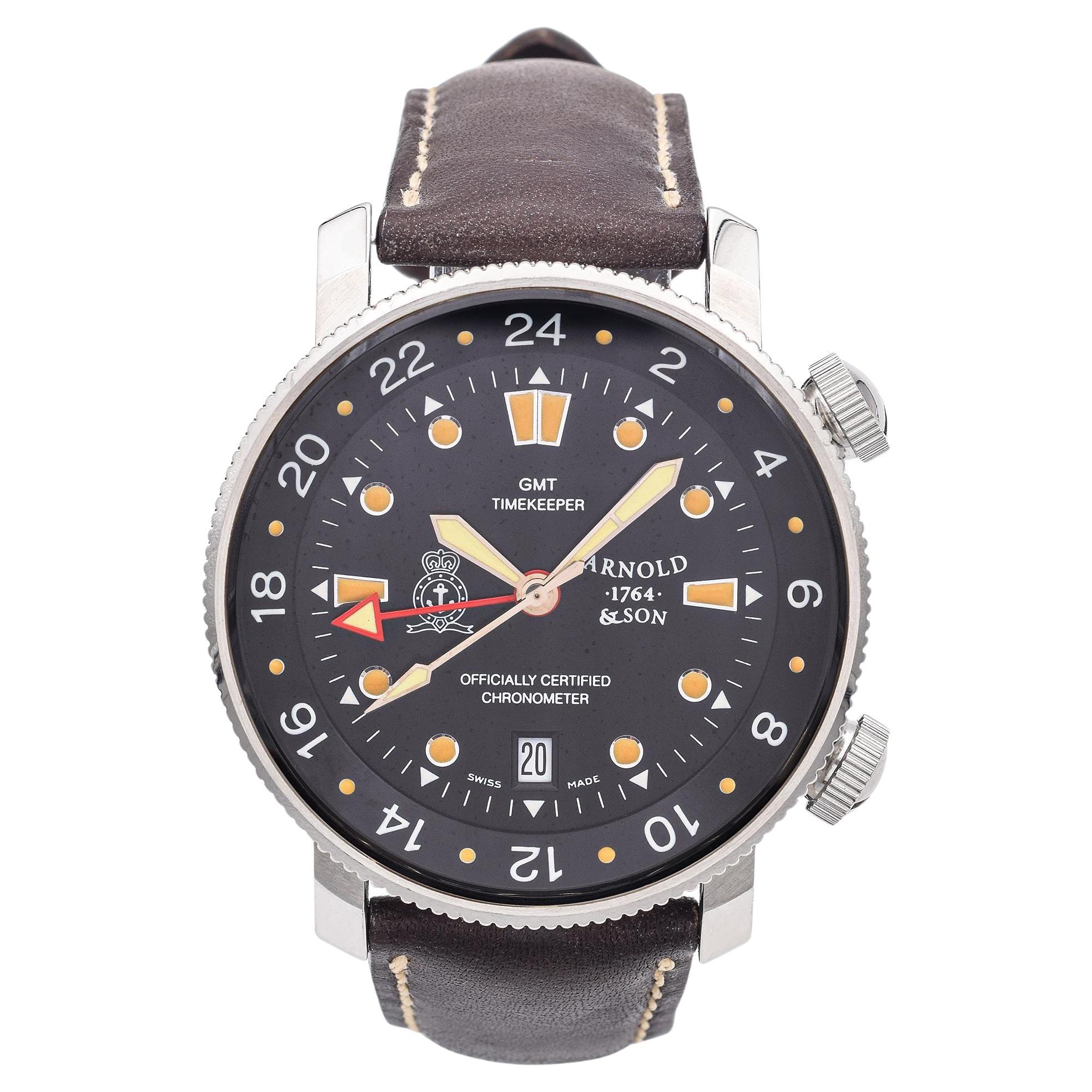 Arnold & Son GMT Timekeeper Automatic Men's Watch Ref. 1SGM-787 For Sale