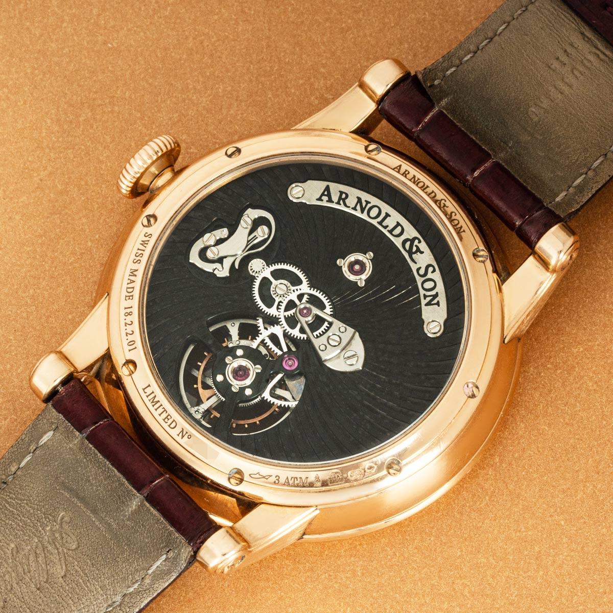 Arnold & Sohn Limitierte Auflage TE8 Turbillion Roségold 1SJAP.B01A Herren im Angebot