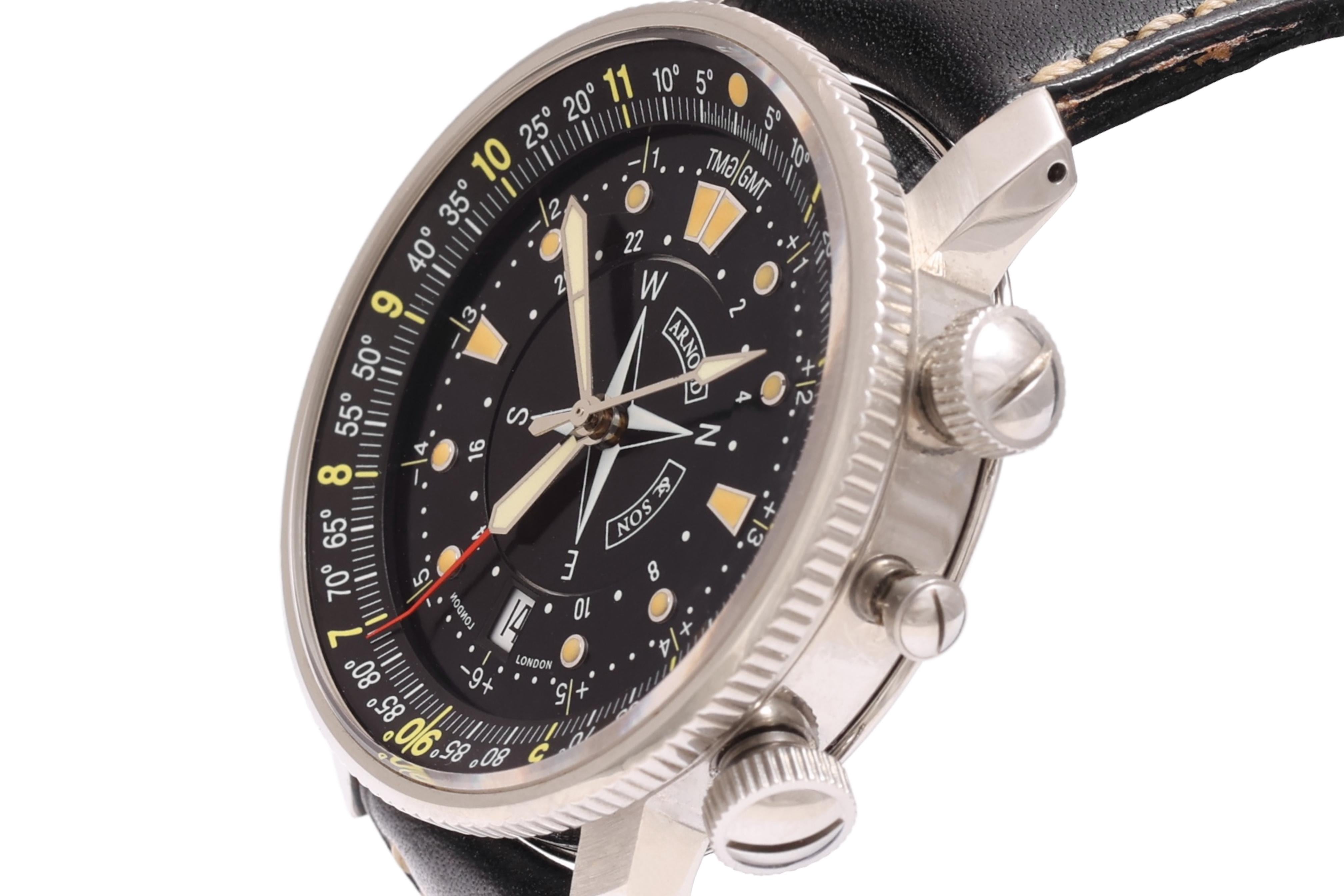 Arnold & Son Longitude Timekeeper Wristwatch, Automatic With Original Box In Excellent Condition For Sale In Antwerp, BE