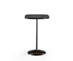 Arnold Tall Table, Sahara Noir Top, Burnished Brass Structure, Made in Italy