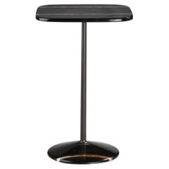 Arnold Tall Table, Sahara Noir Top, Burnished Brass Structure, Made in Italy