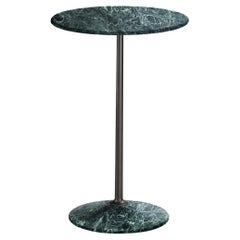 Arnold Tall Table, Verde Alpi Top, Burnished Brass Structure, Made in Italy