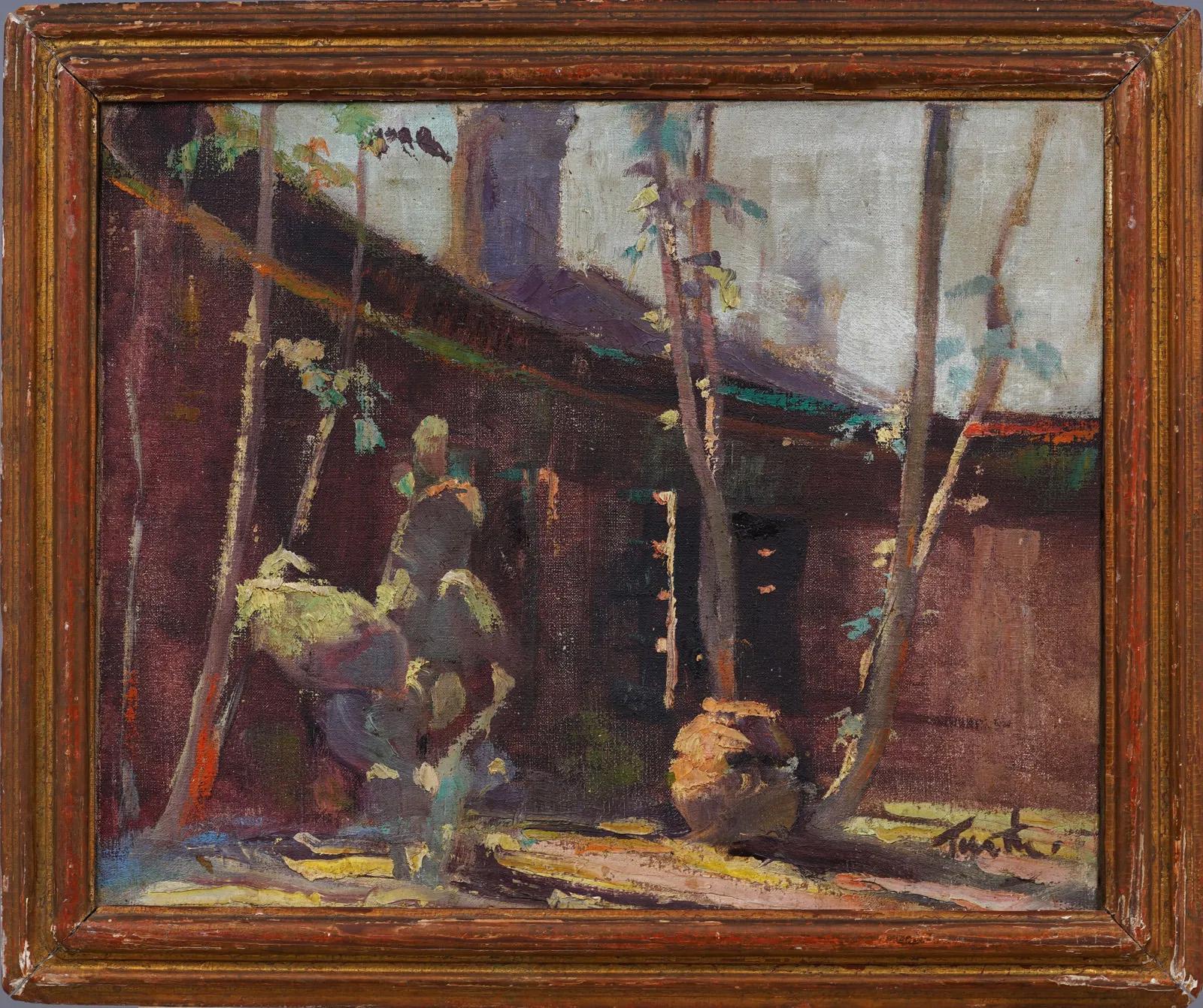 Antico dipinto impressionista americano della scuola del sud di New Orleans - Painting di Arnold Turtle