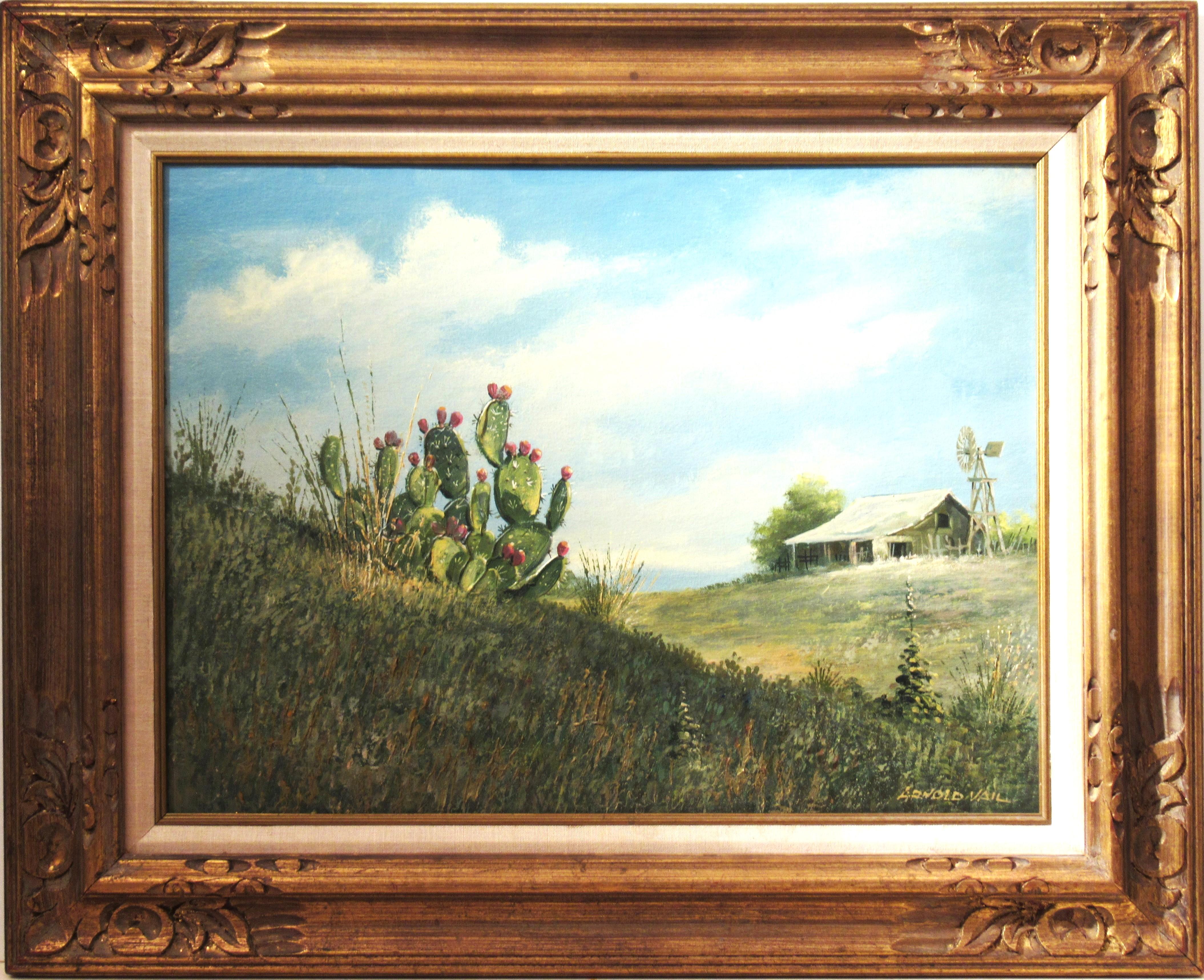 Arnold Vail - Texas Landscape with Cactus For Sale at 1stDibs