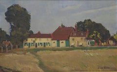 English Village Green / Pub Scene ORIGINAL IMPRESSIONIST oil painting