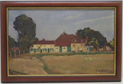 English Greene & Greene & Scena di un pub Pittura ad olio ORIGINALE IMPRESSIONISTA
