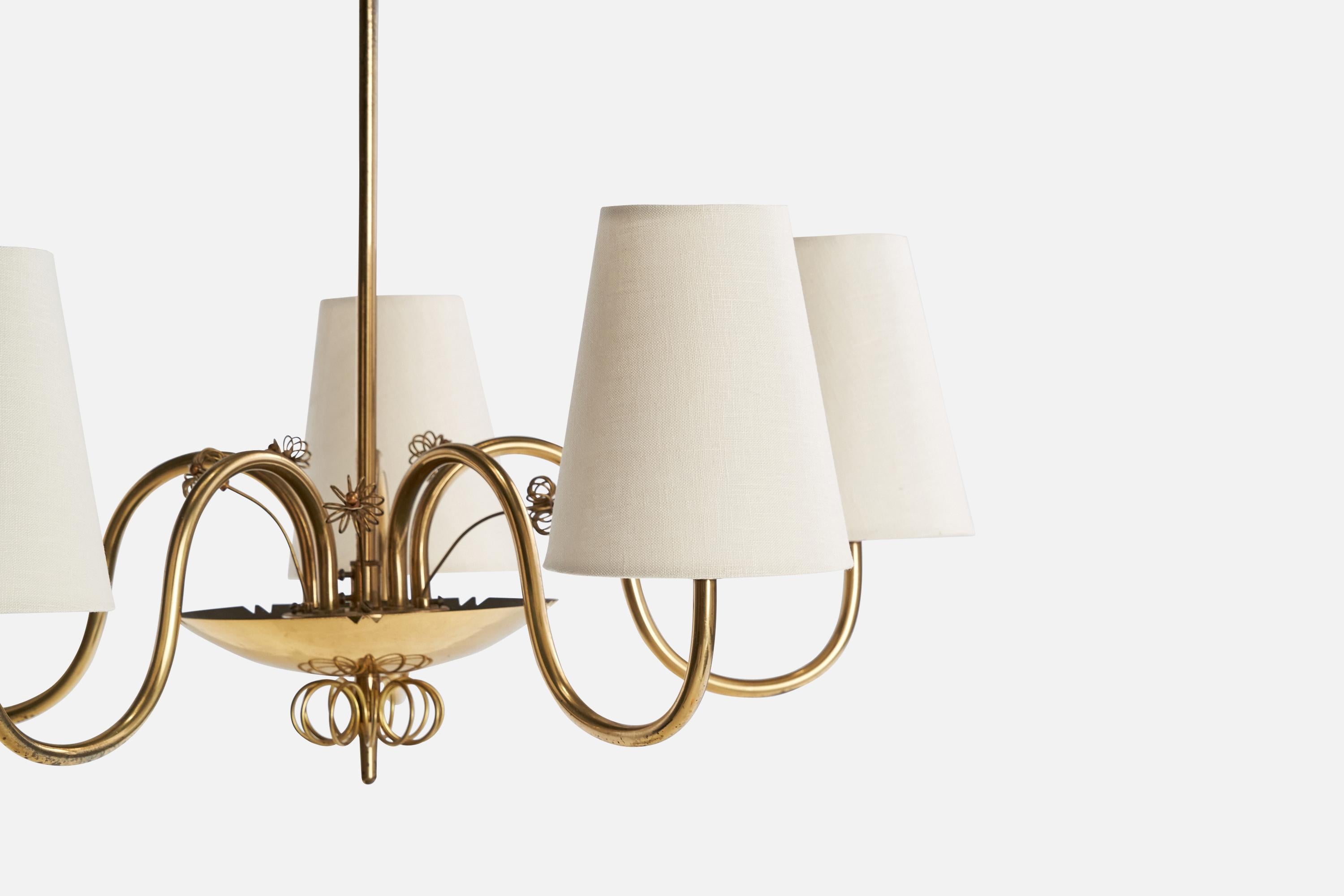 Arnold Wiigs Fabrikker, lustre, laiton, Fabrice, Norvège, années 1950 Bon état - En vente à High Point, NC