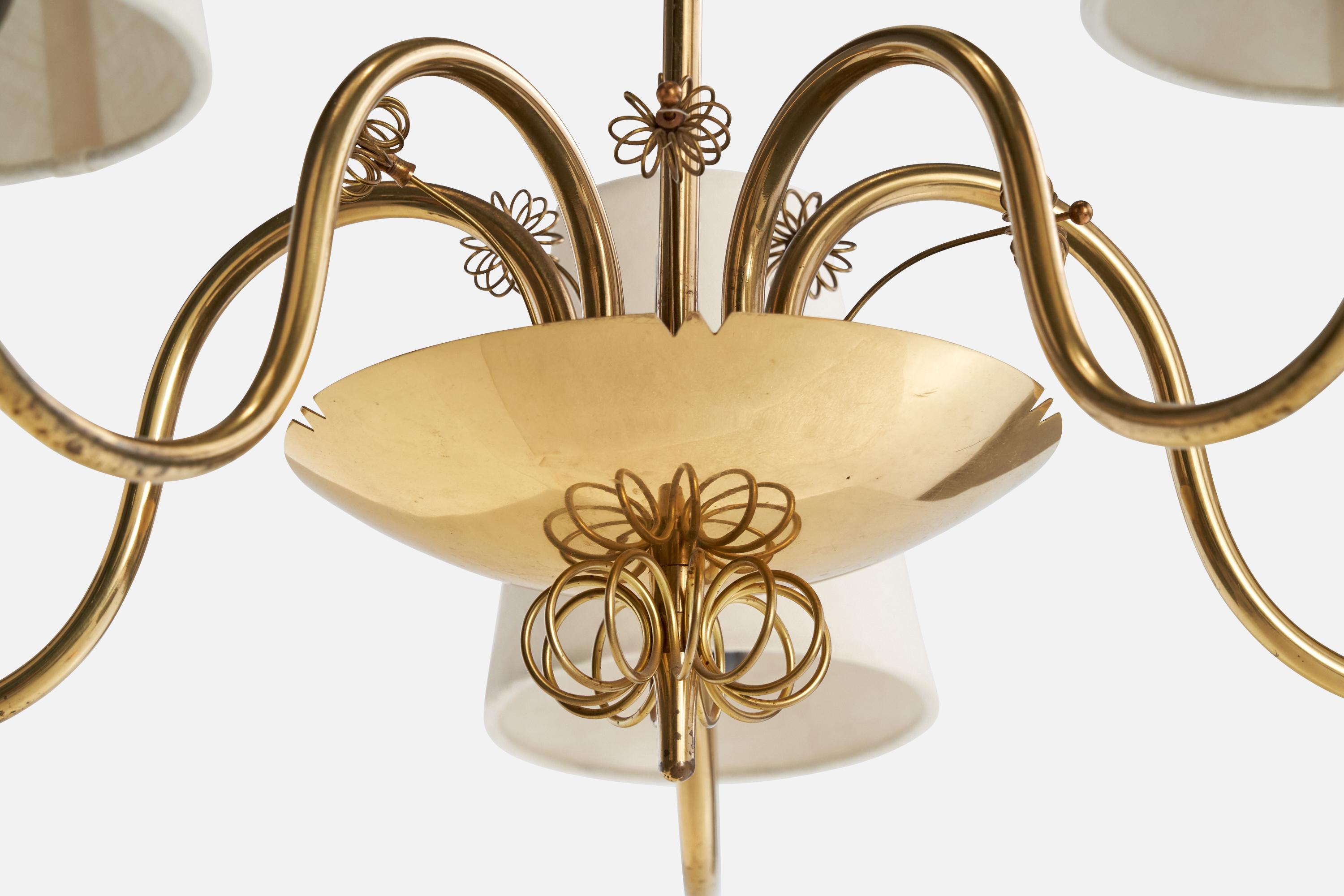 Laiton Arnold Wiigs Fabrikker, lustre, laiton, Fabrice, Norvège, années 1950 en vente