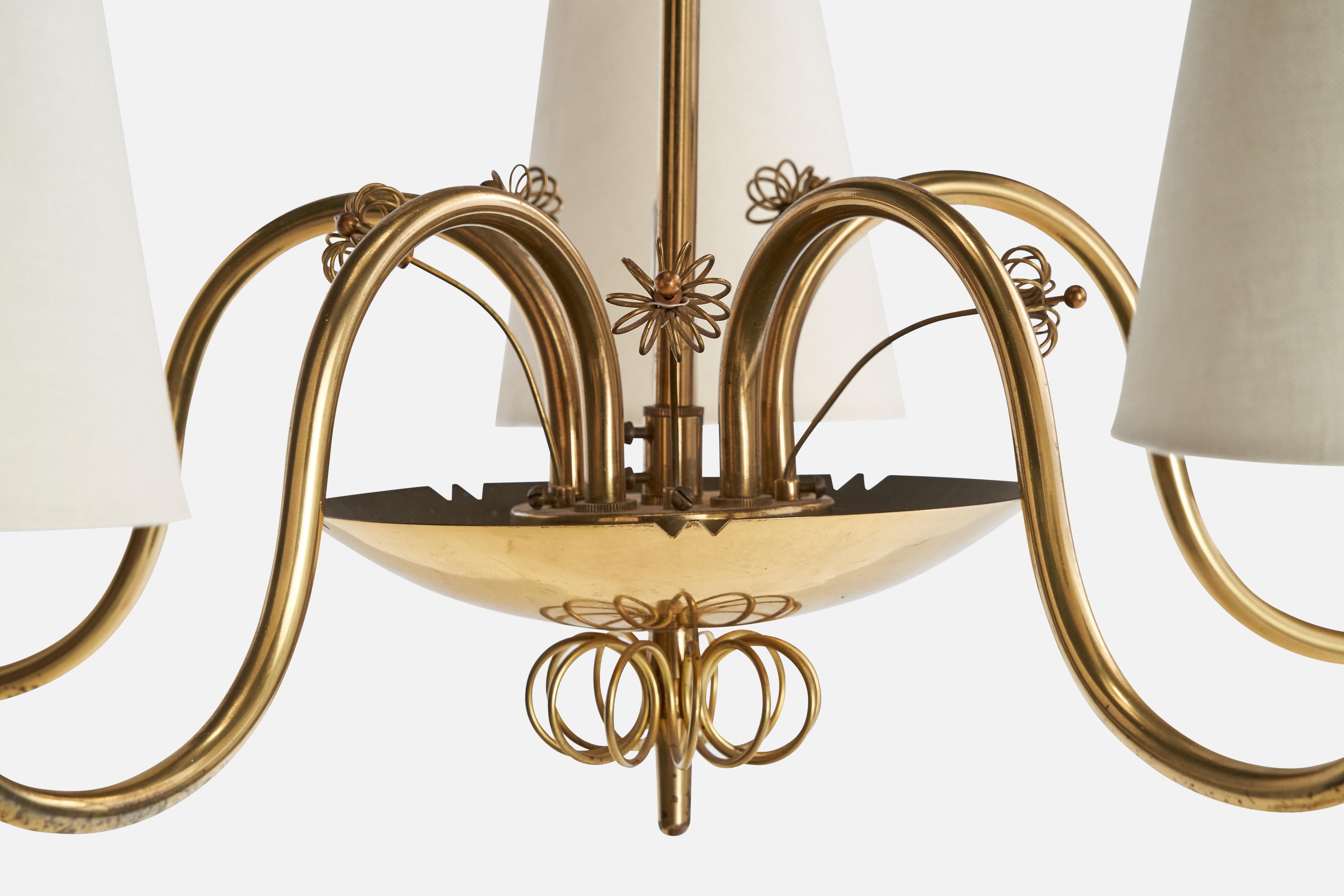 Arnold Wiigs Fabrikker, lustre, laiton, Fabrice, Norvège, années 1950 en vente 1