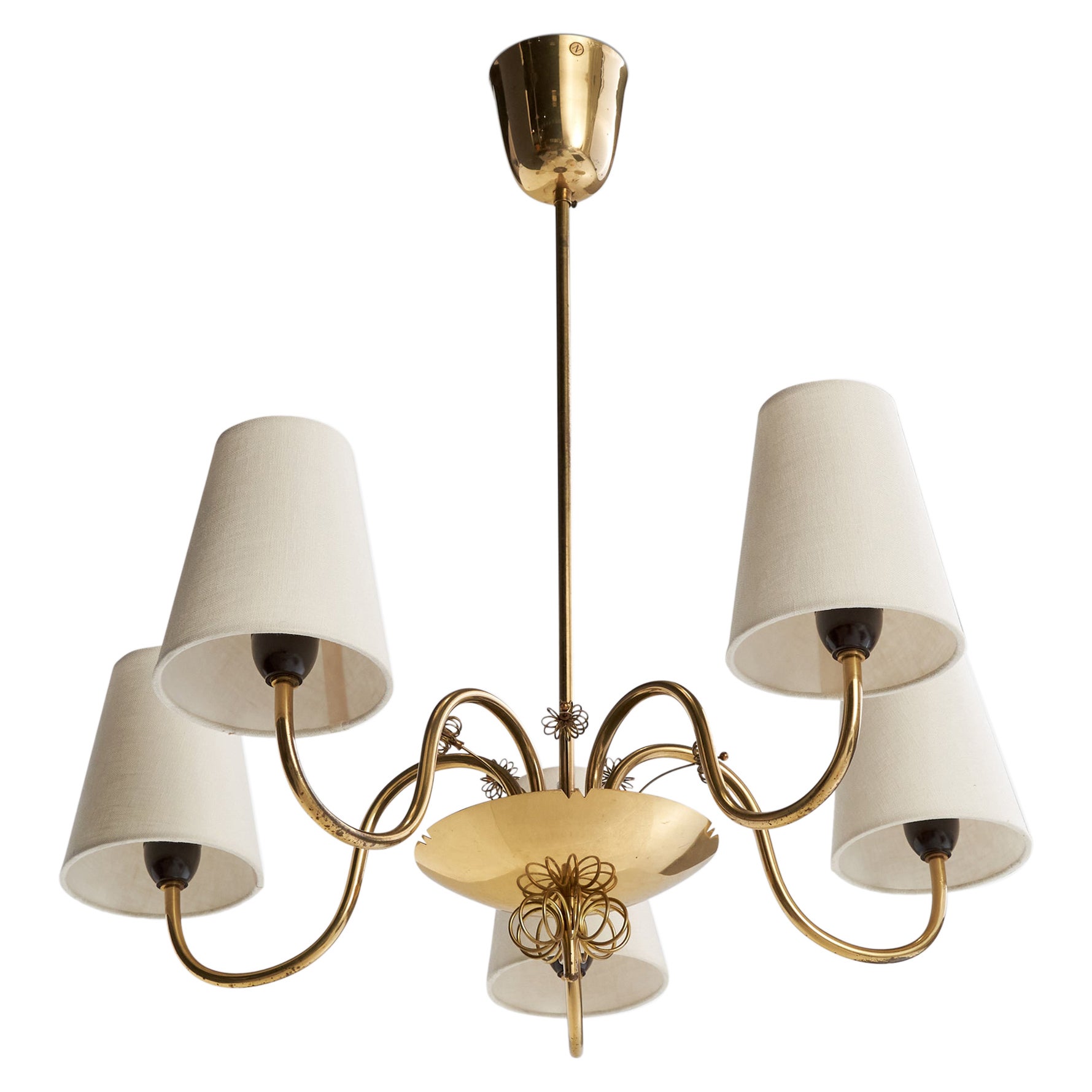 Arnold Wiigs Fabrikker, lustre, laiton, Fabrice, Norvège, années 1950