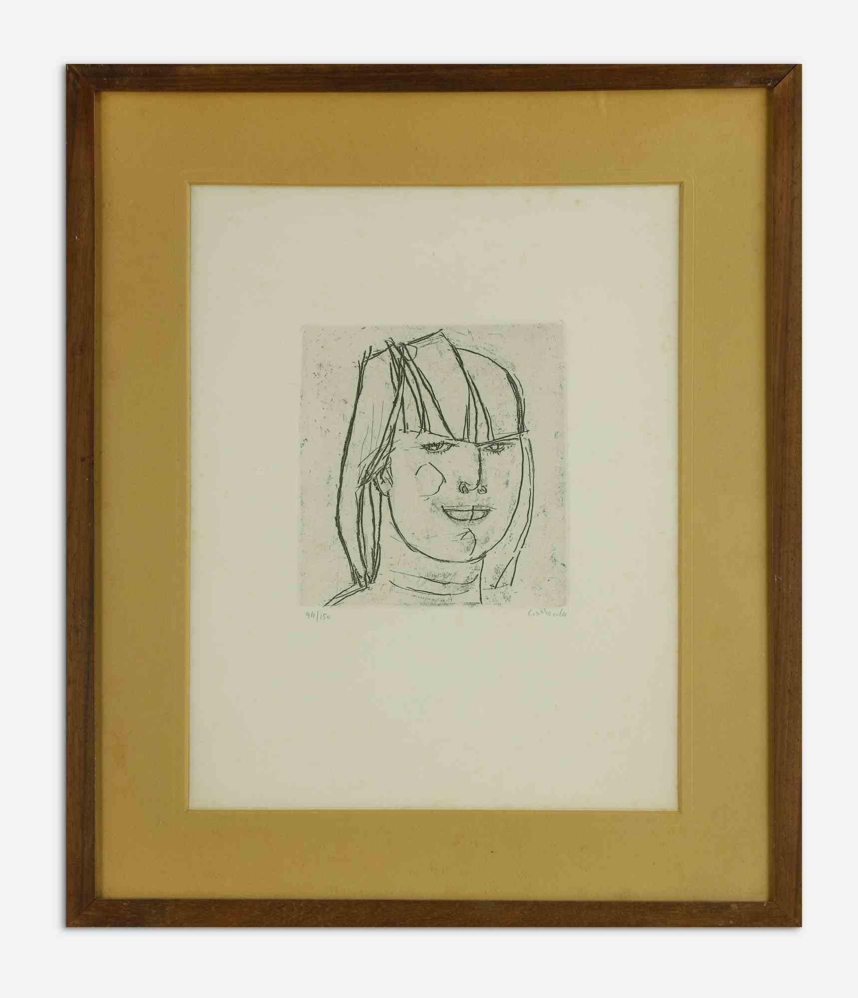 Child is an orginal modern artwork realized by Arnoldo Ciarrocchi in the mid-20th Century.

Black and white etching.

Hand signed and numbered on the lower margin

Edition of 94/150

Includes frame: 65 x 1.5 x 55 cm