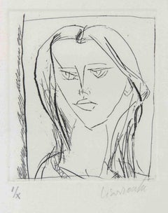 Ritratto di ragazza - Acquaforte di Arnoldo Ciarrocchi - Anni '70