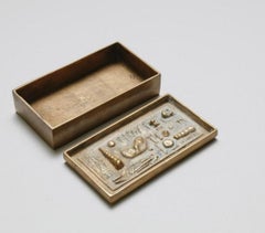 Arnoldo Pomodoro Cast Sculptural Bronze Box Sculpture Signed II Sestante