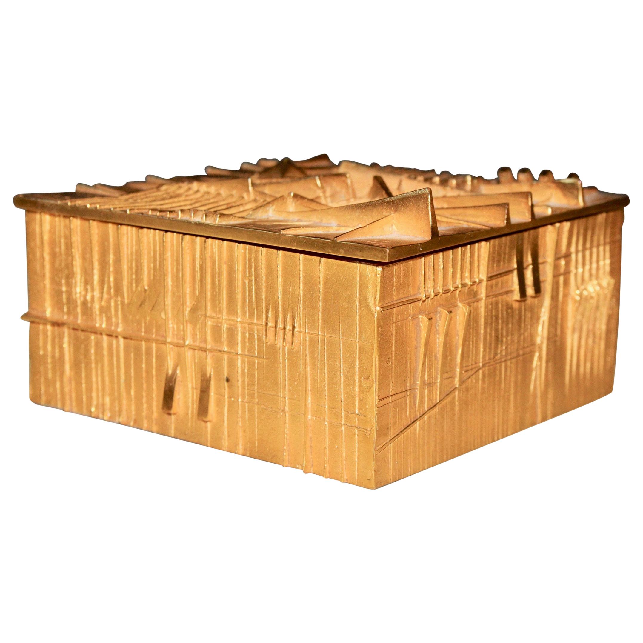 Arnoldo Pomodoro Gilt Bronze Box
