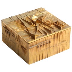 Arnoldo Pomodoro Gilt Bronze Box "Le Coffret"