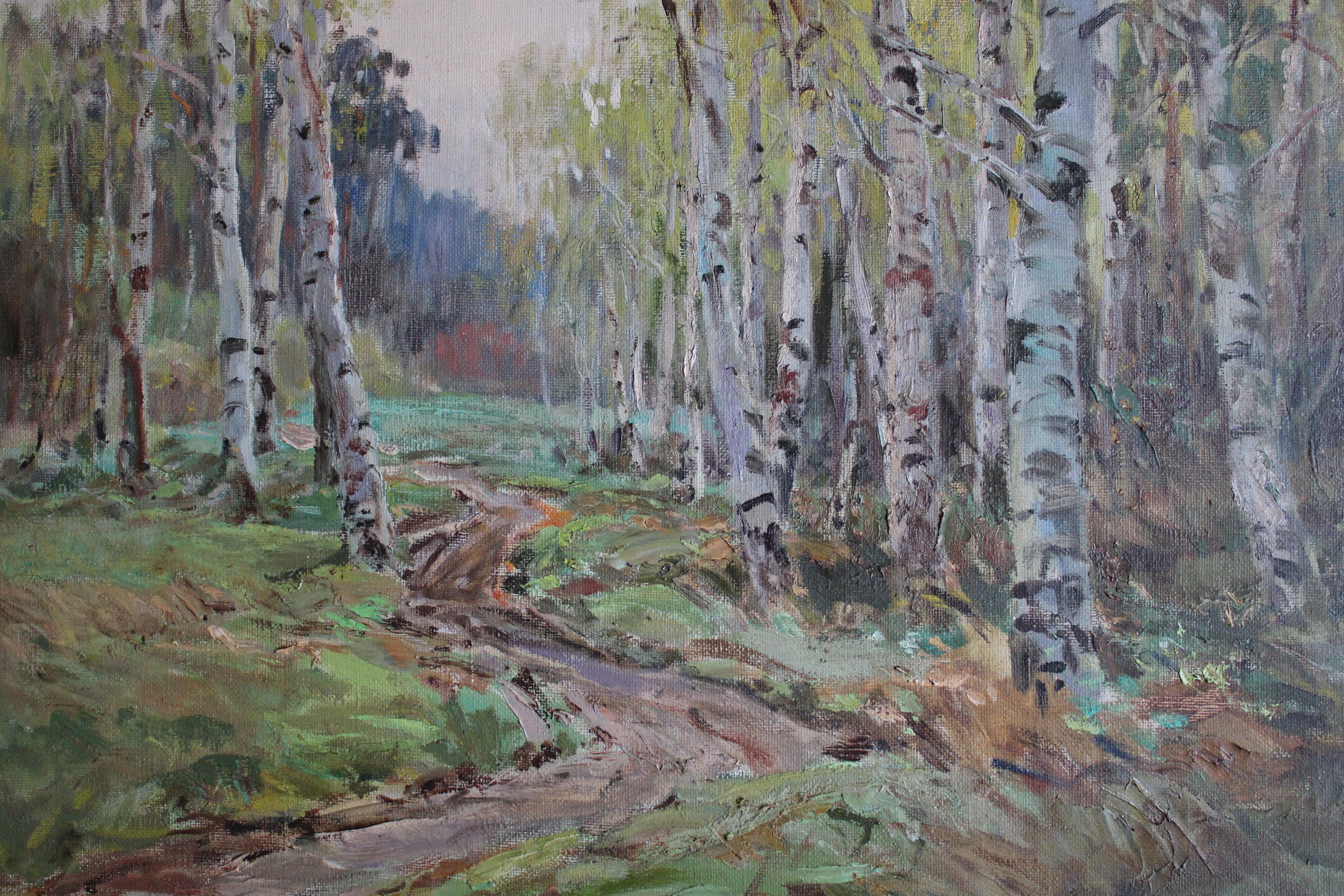 Herbstpfad. Öl auf Leinwand, 61x71 cm, inklusive Rahmen.