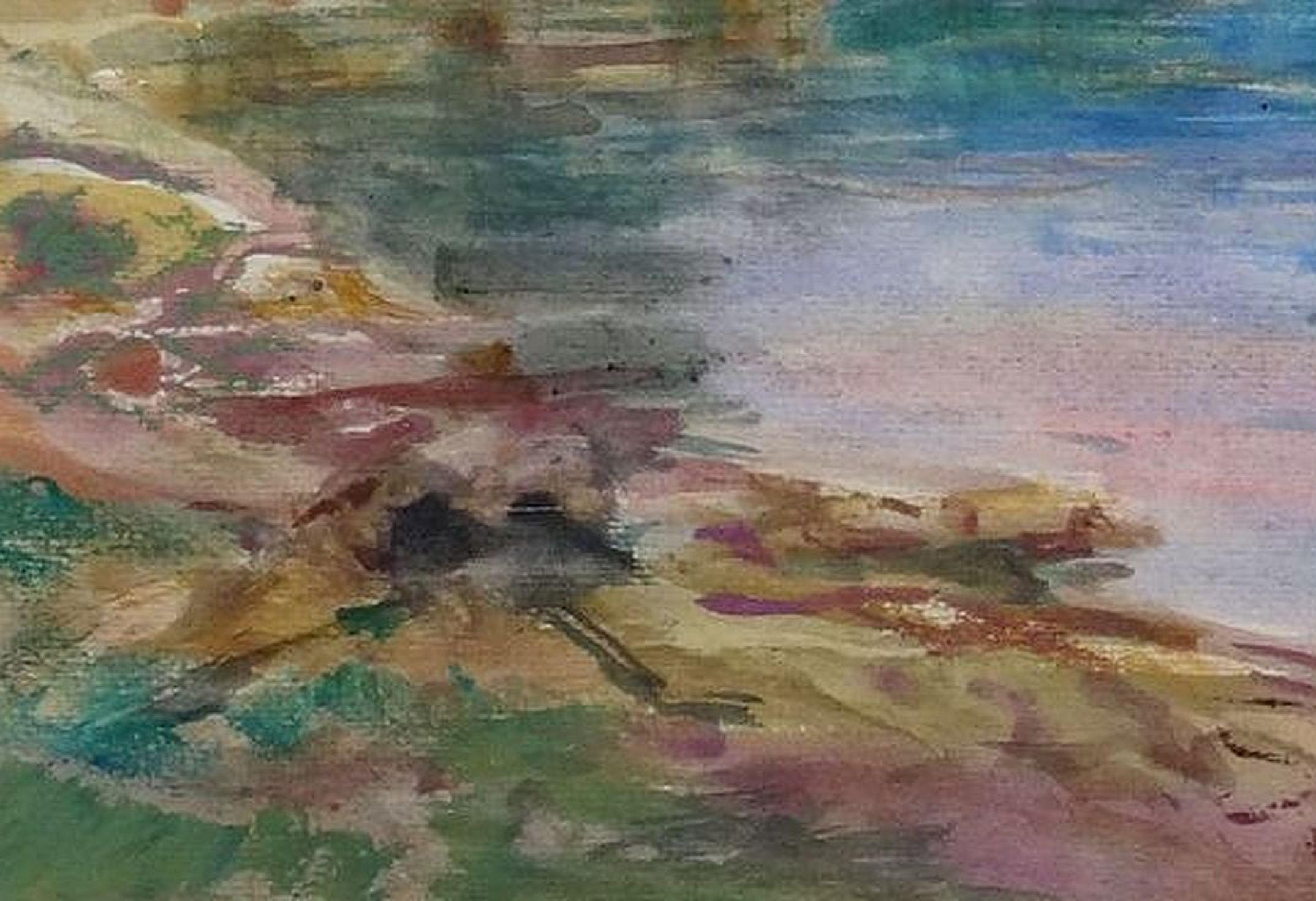 Fluss. Papier, Aquarell, 35x48 cm, Papier

Arnolds Pankoks (geb. 1914.21.IX - 2008.)
Abschluss der Kunstakademie Lettlands (1937 - 43, 1945 - 47) mit der Diplomarbeit 