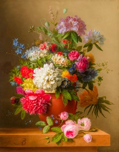 Still Life of Peonies, Roses, Honeysuckle, Poppies, and other Flowers