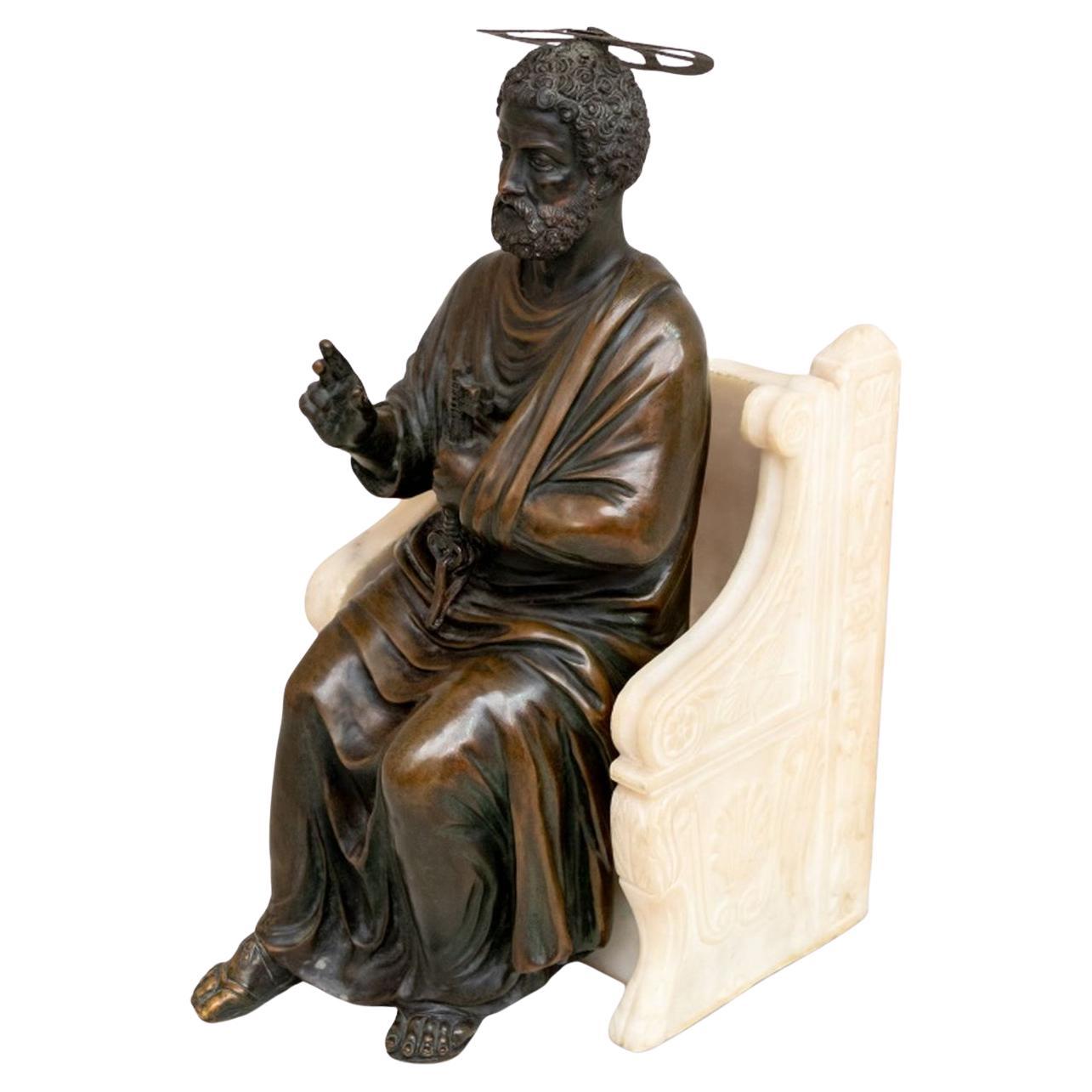 Arnolfo di Cambio "St Peter" Bronze Sculpture For Sale