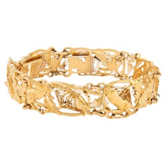 Bracciale Arnould Art Nouveau francese in oro giallo 18 carati