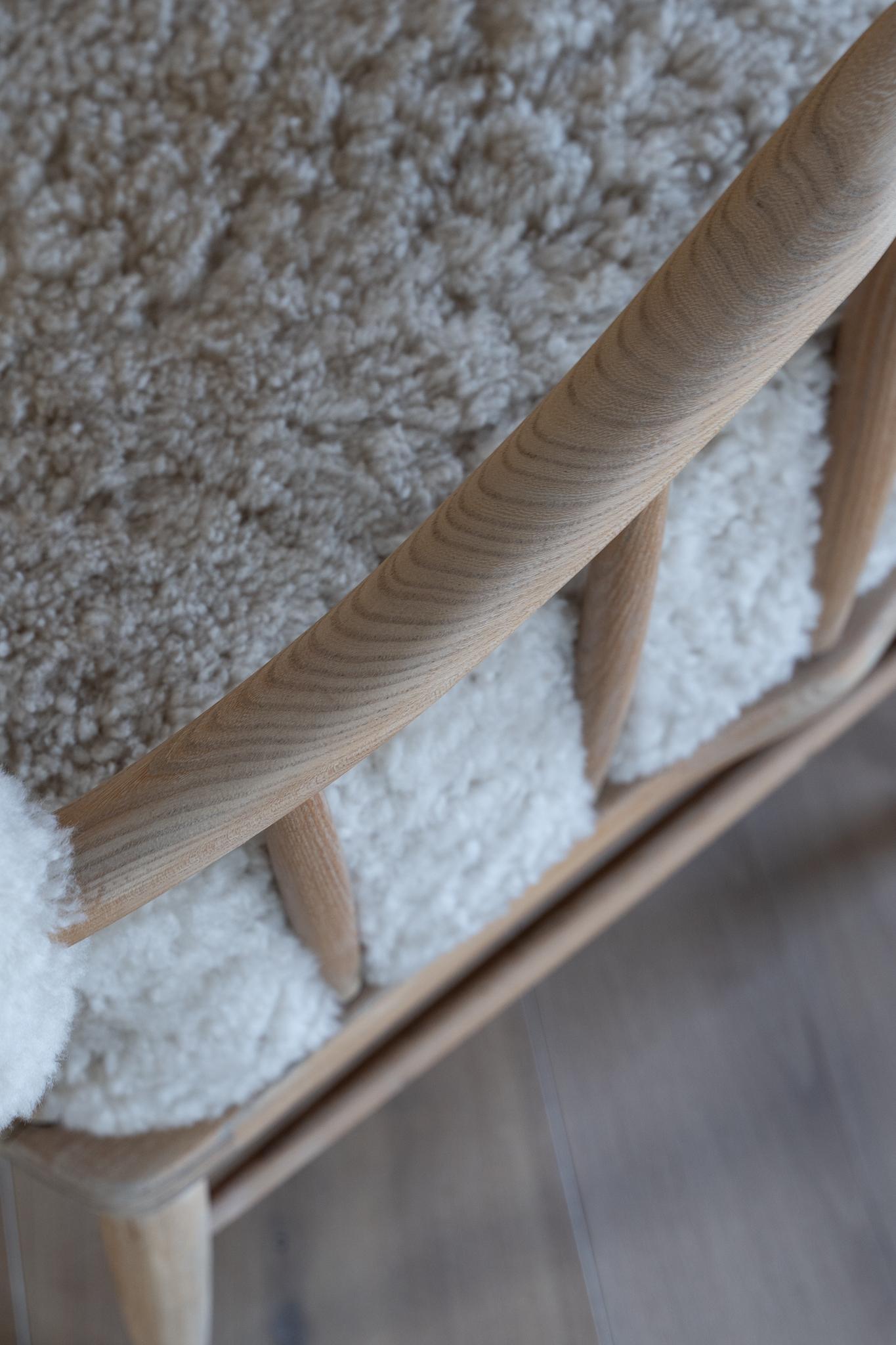 Sheepskin Arnt Lande (attr.) armchair for Møller & Stokke, sheepskin For Sale