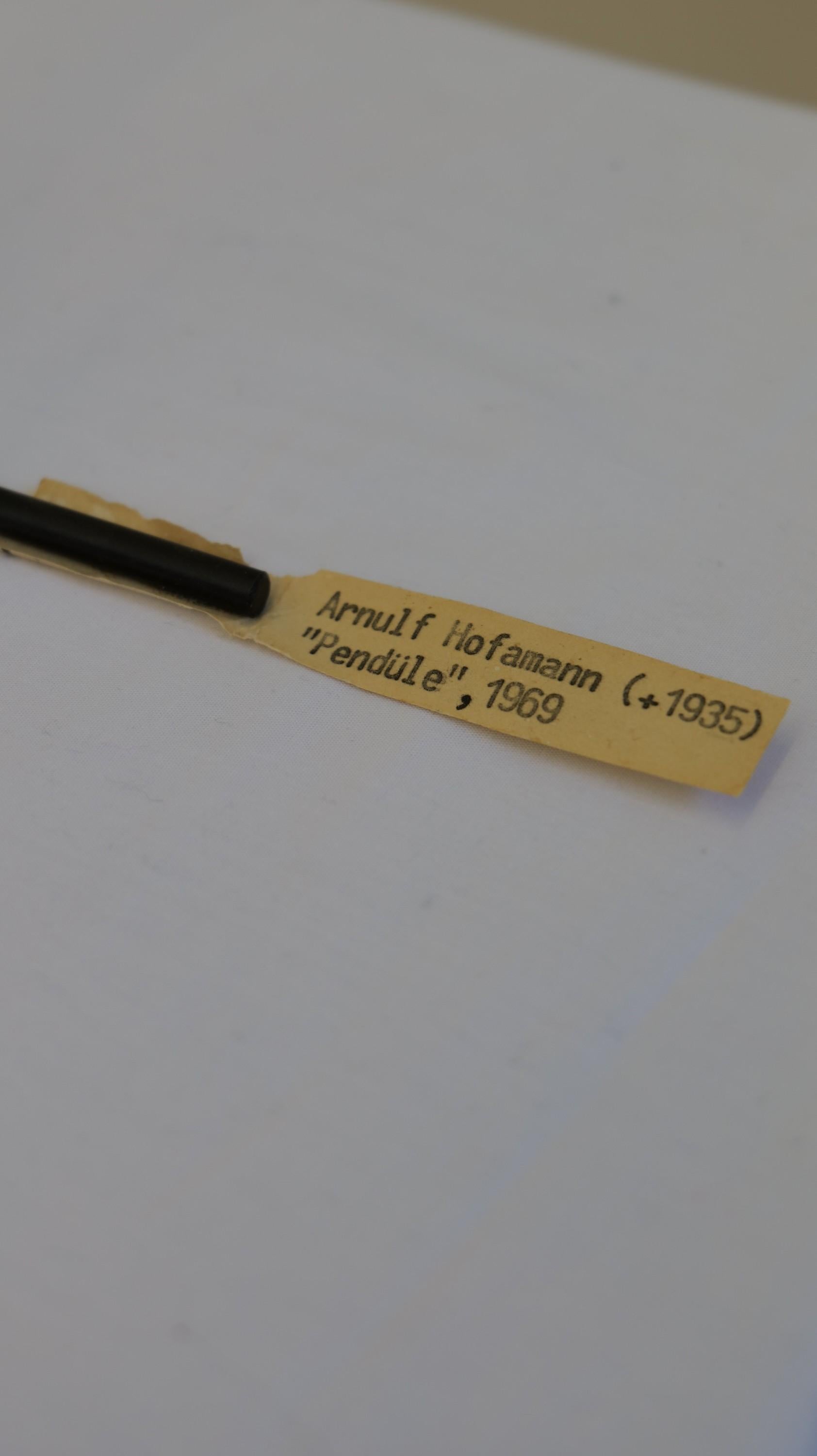 Hand-Crafted Arnulf Hoffmann kinetic pendulum sculpture - 1969