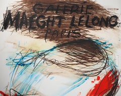 Astratto: Composizione informale - Poster litografico originale d'epoca