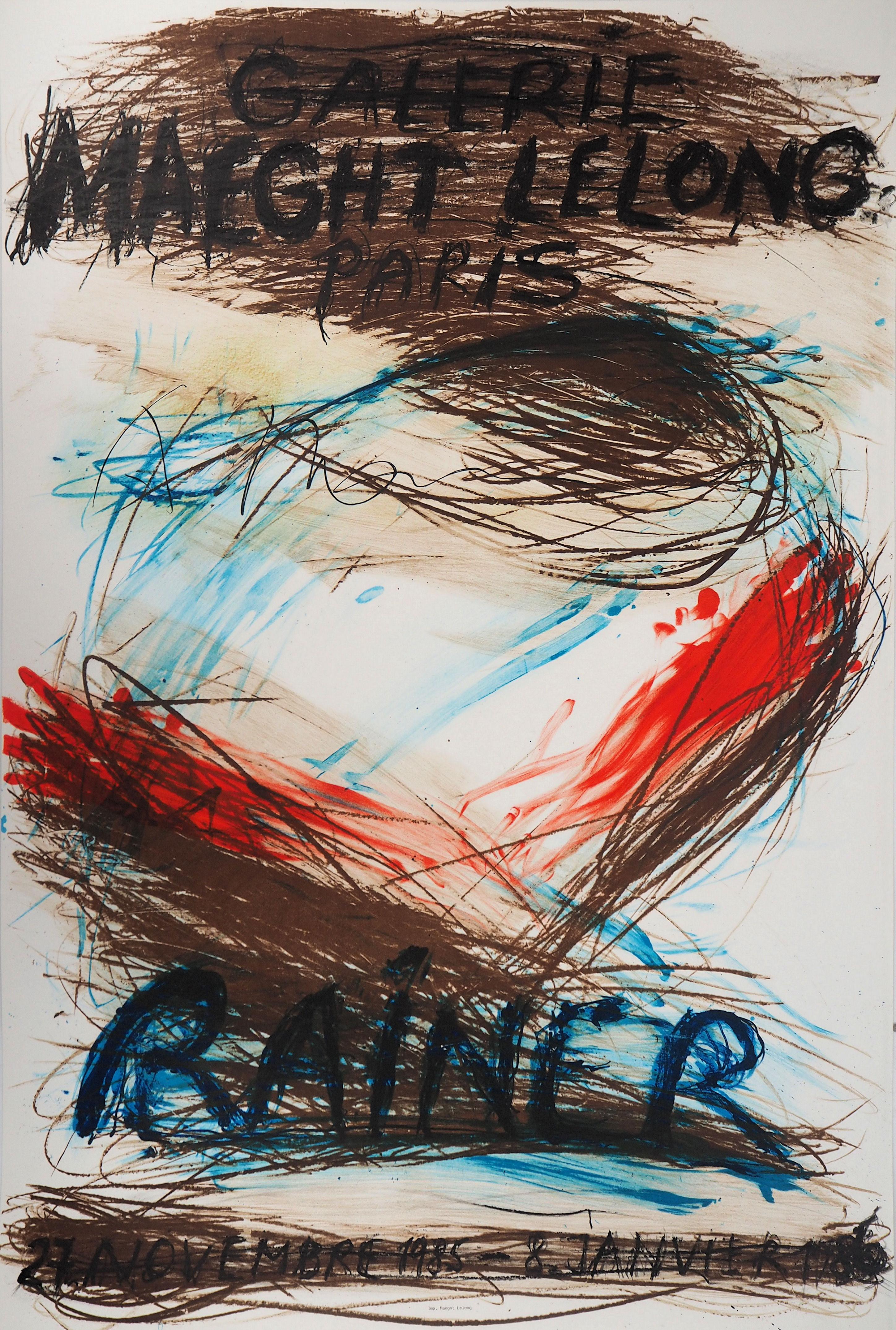 Arnulf Rainer Abstract Print - Abstract : Informal Composition - Original Vintage Lithographic Poster