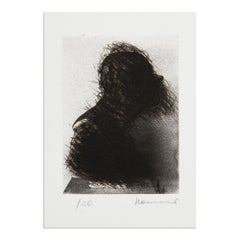Arnulf Rainer, Büste im Nebel - Signierter Druck, Kaltnadelradierung, Abstrakte Kunst