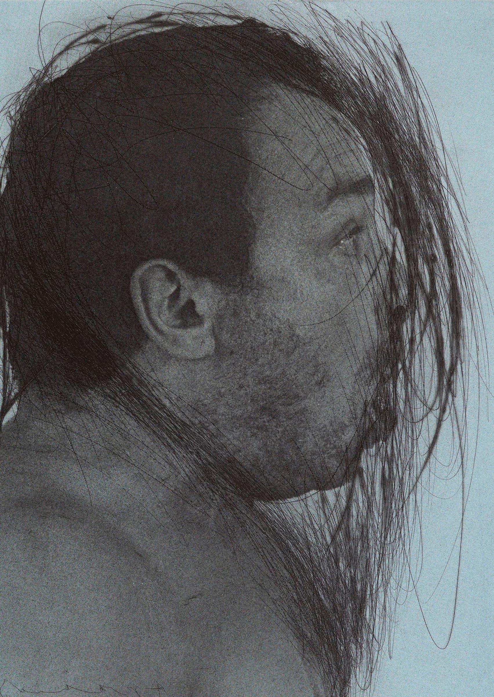 Arnulf Rainer, Autorretrato - Aguafuerte a punta seca y aguatinta, Impresión firmada en venta 1