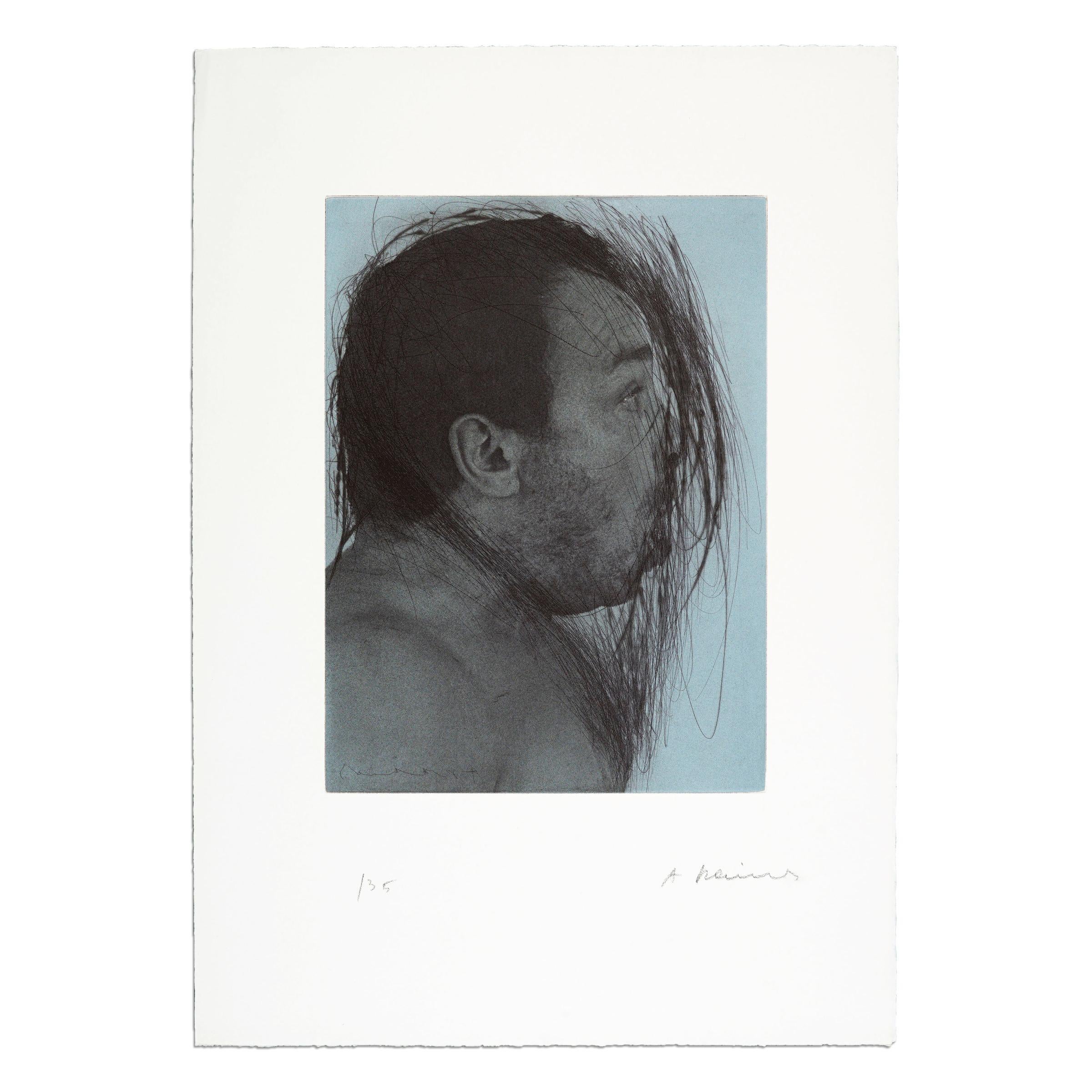 Arnulf Rainer, Self-Portrait - Acquaforte a punta secca e acquatinta, stampa firmata