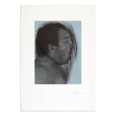 Arnulf Rainer, Self-Portrait - Acquaforte a punta secca e acquatinta, stampa firmata