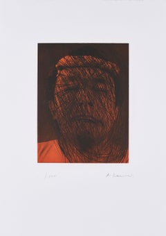 Kopf auf Braun (Selbstporträt)