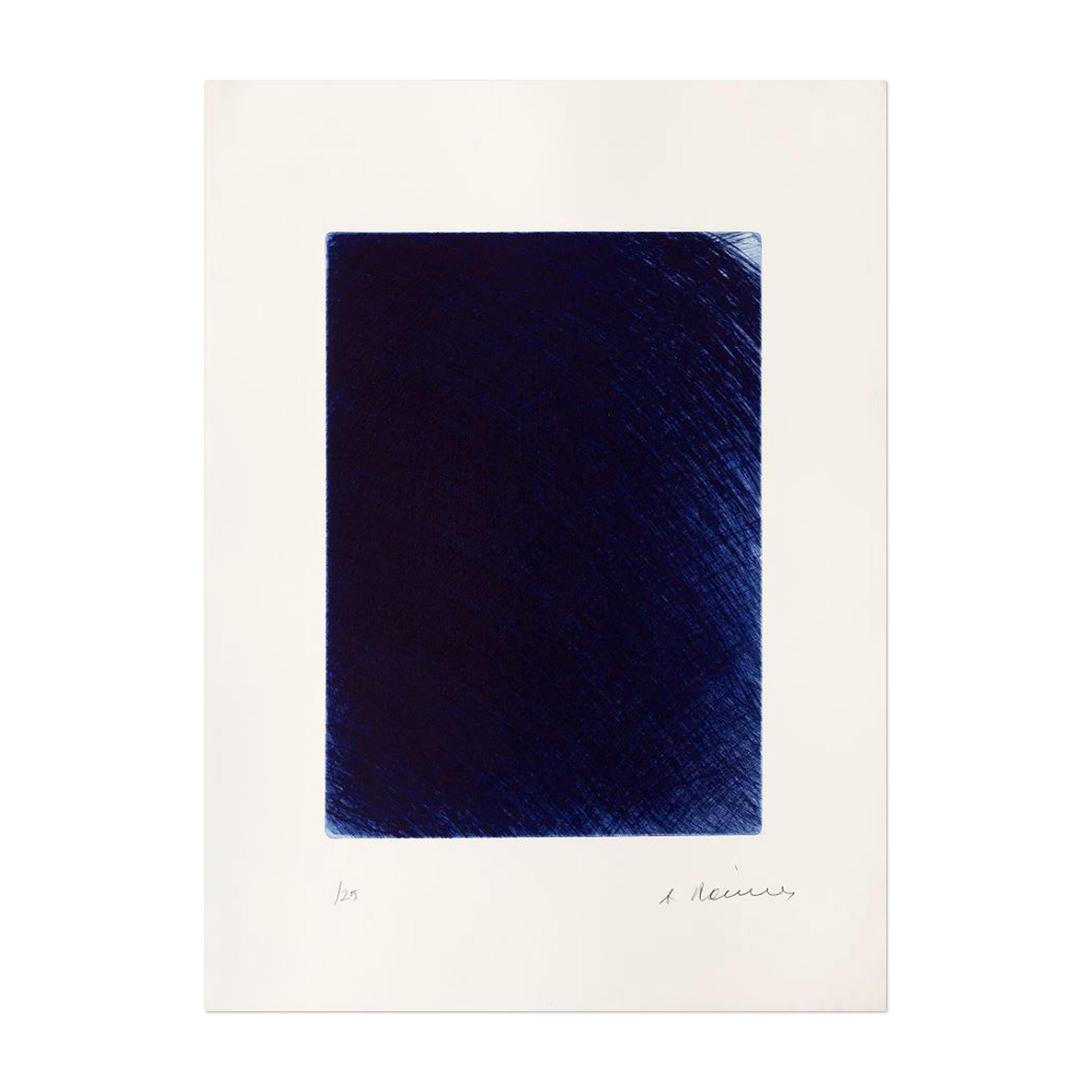 Arnulf Rainer Abstract Print - L’Heure Bleue, Etching, Contemporary Art, Abstraction, Art Informel