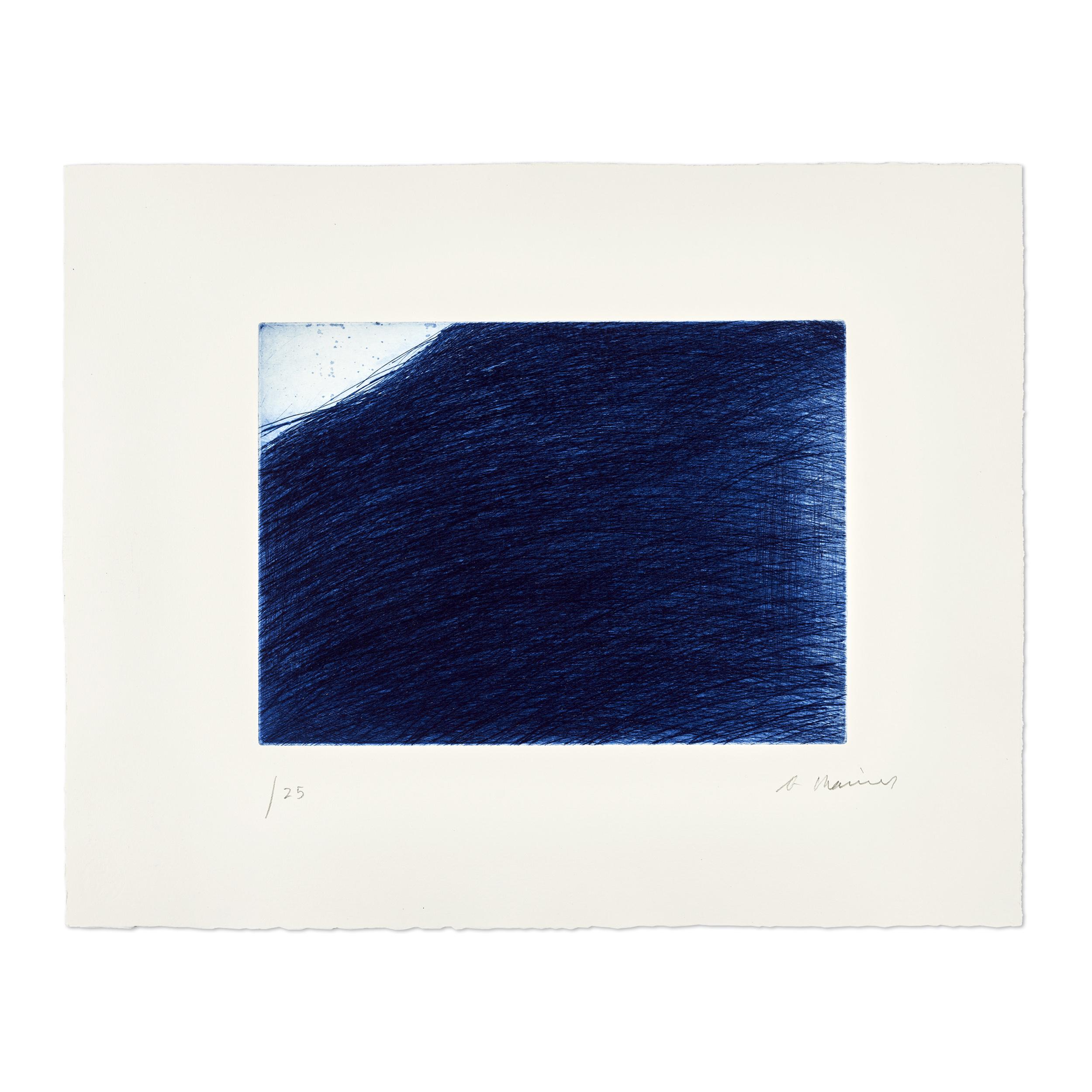 Arnulf Rainer Interior Print - Mar Azul, Etching, Contemporary Art, Abstraction, Art Informel
