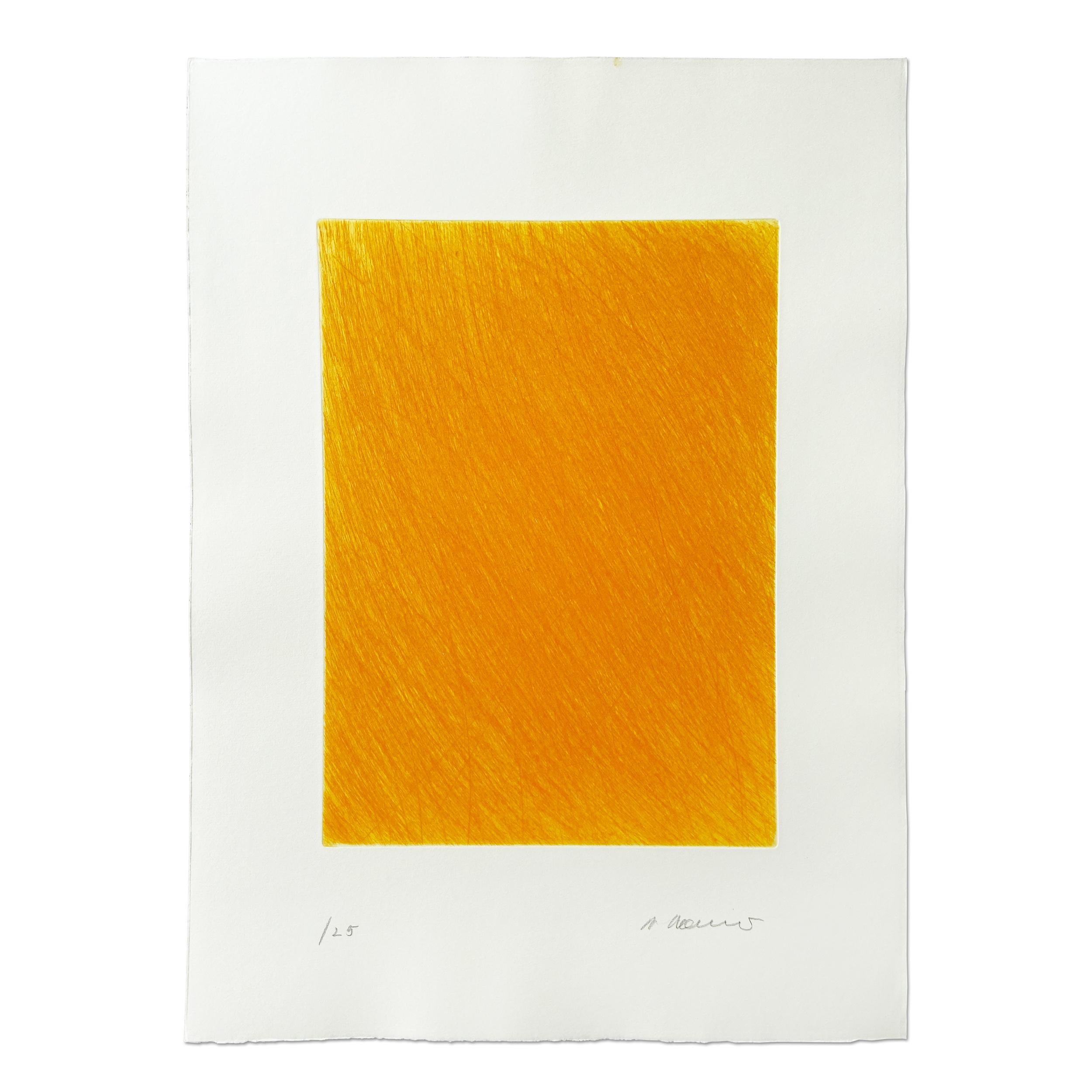 Arnulf Rainer Abstract Print - Vent Jaune, Etching, Contemporary Art, Abstraction, Art Informel