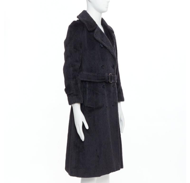 Noir ARNYS PARIS Manteau long à double boutonnage gris 100 % laine alpaca