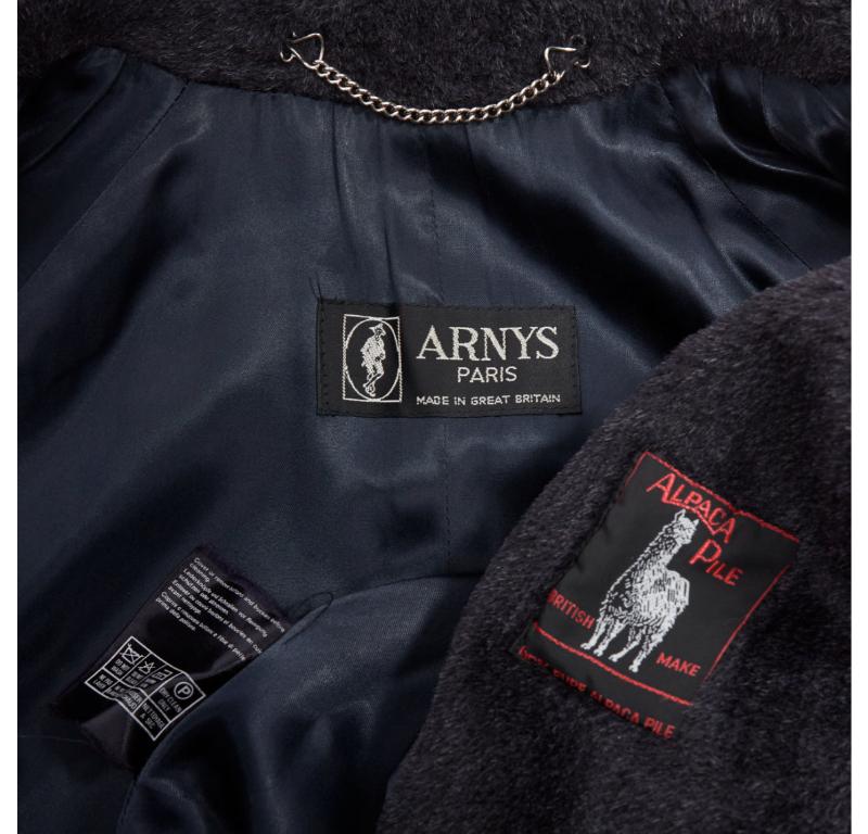 ARNYS PARIS Manteau long à double boutonnage gris 100 % laine alpaca 3